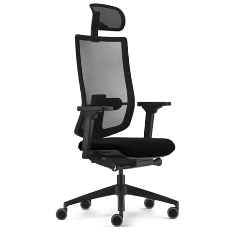 Sedus se:do Pro Light, Drehstuhl, Bürostuhl, Netzmembran Schwarz, Schiebesitz, Armlehnen und Rückenlehne verstellbar, Höhenverstellbar , Kunststoff, 40-52cm, bis 130kg Belastbar, 23° Öffnungswinkel