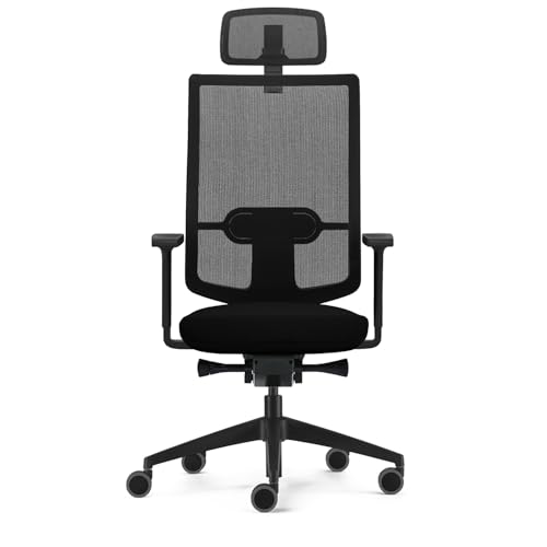Sedus se:do Pro Light, Drehstuhl, Bürostuhl, Netzmembran Schwarz, Schiebesitz, Armlehnen und Rückenlehne verstellbar, Höhenverstellbar , Kunststoff, 40-52cm, bis 130kg Belastbar, 23° Öffnungswinkel
