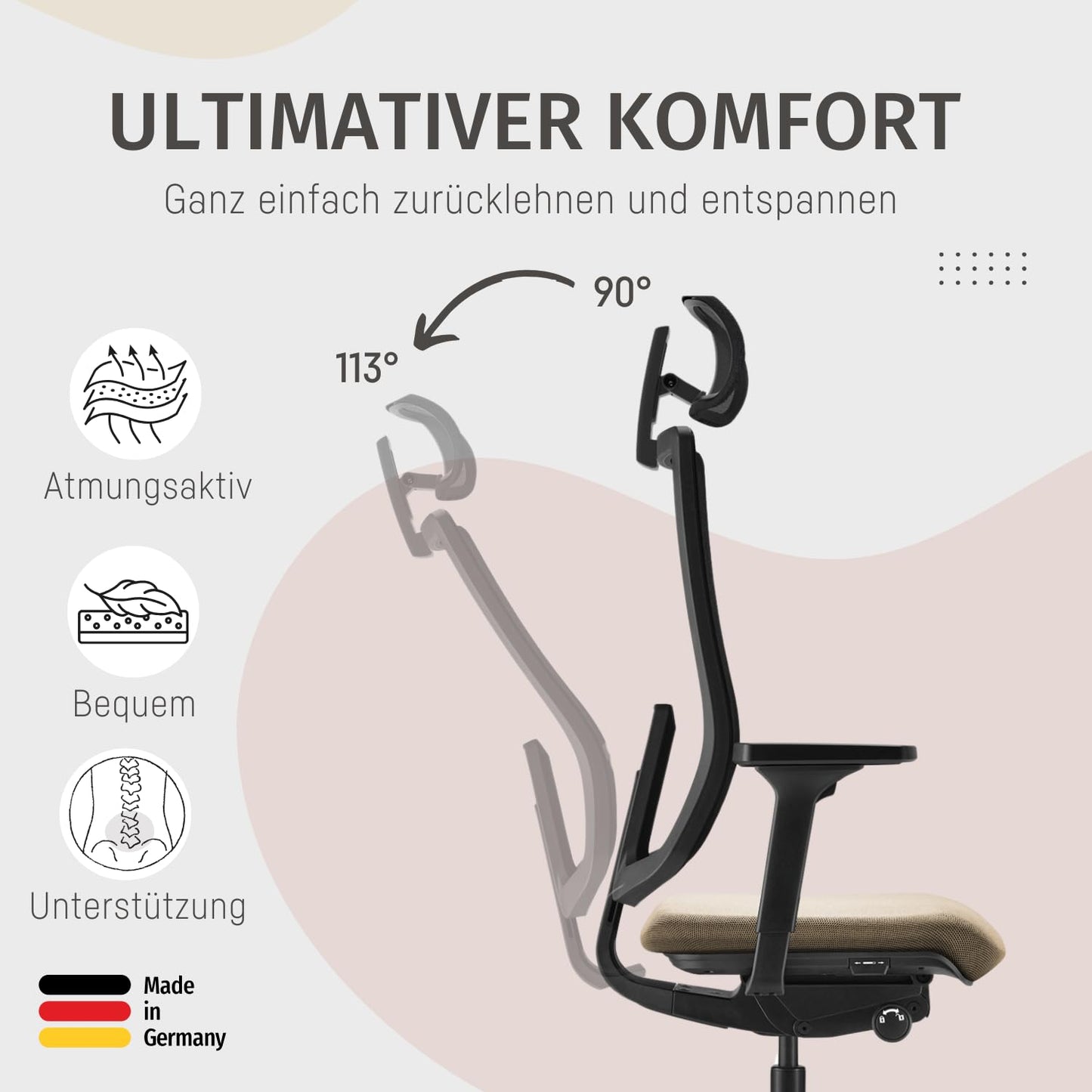 Sedus se:do Pro Light, Drehstuhl, Bürostuhl, Netzmembran Schwarz, Schiebesitz, Armlehnen und Rückenlehne verstellbar, Höhenverstellbar , Kunststoff, 40-52cm, bis 130kg Belastbar, 23° Öffnungswinkel