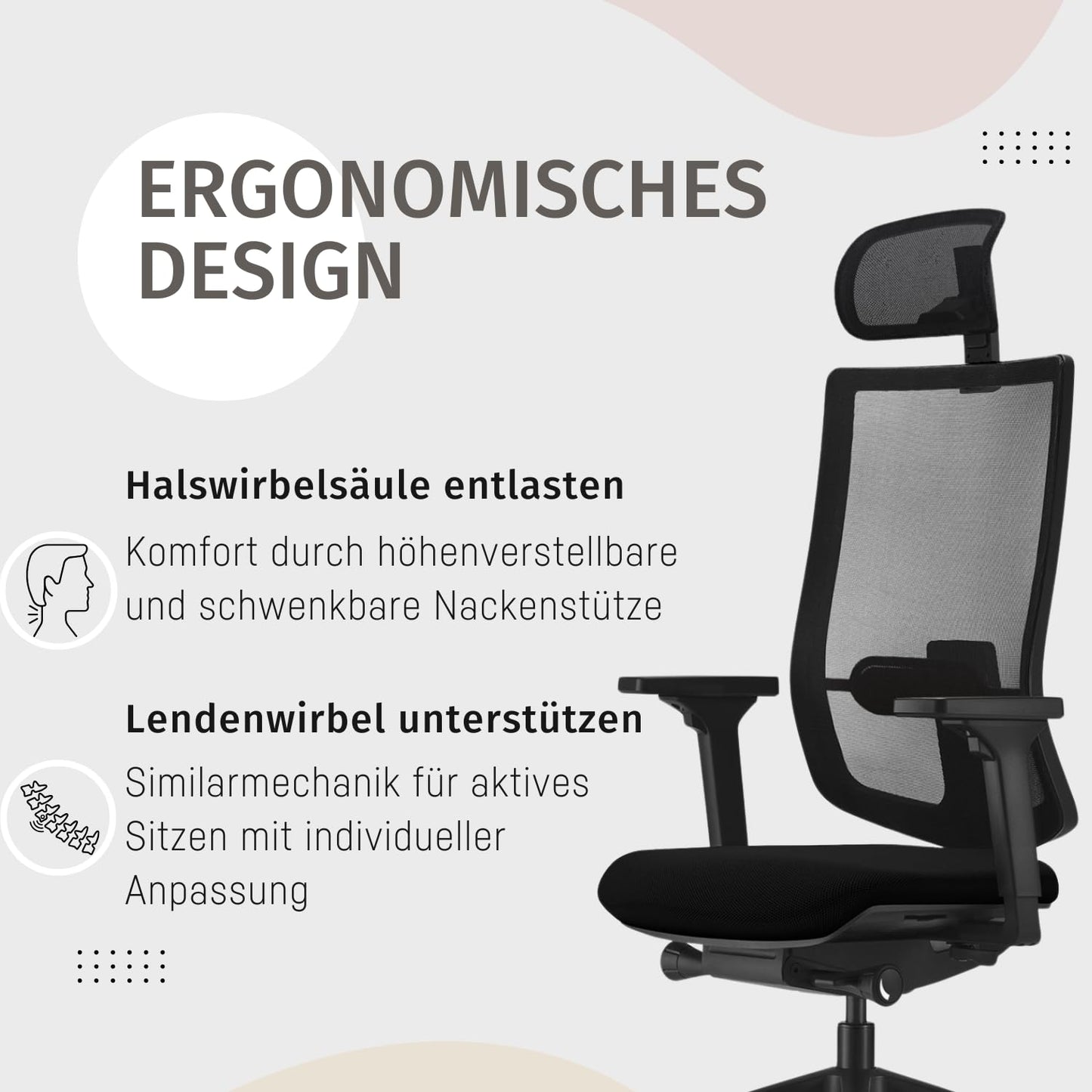 Sedus se:do Pro Light, Drehstuhl, Bürostuhl, Netzmembran Schwarz, Schiebesitz, Armlehnen und Rückenlehne verstellbar, Höhenverstellbar , Kunststoff, 40-52cm, bis 130kg Belastbar, 23° Öffnungswinkel