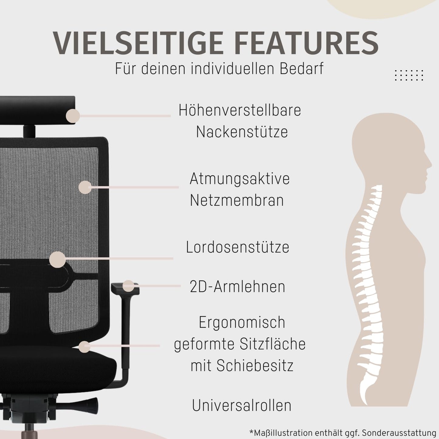 Sedus se:do Pro Light, Drehstuhl, Bürostuhl, Netzmembran Schwarz, Schiebesitz, Armlehnen und Rückenlehne verstellbar, Höhenverstellbar , Kunststoff, 40-52cm, bis 130kg Belastbar, 23° Öffnungswinkel