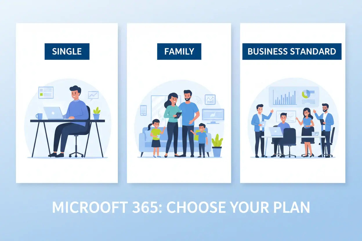 Microsoft 365 Single, Family czy Business Standard – która licencja jest dla Ciebie?
