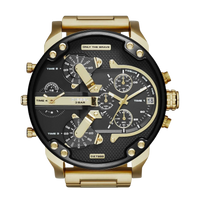 Diesel Herrenuhr Mr. Daddy 2.0 DZ7333 in Gold mit schwarzem Zifferblatt – große Chronographen-Uhr mit vier Zeitzonen und markantem Design