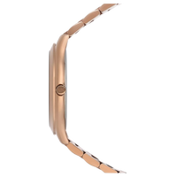 Seitenansicht des roségoldenen Edelstahlarmbands der Michael Kors Runway Slim MK3197 Damenuhr