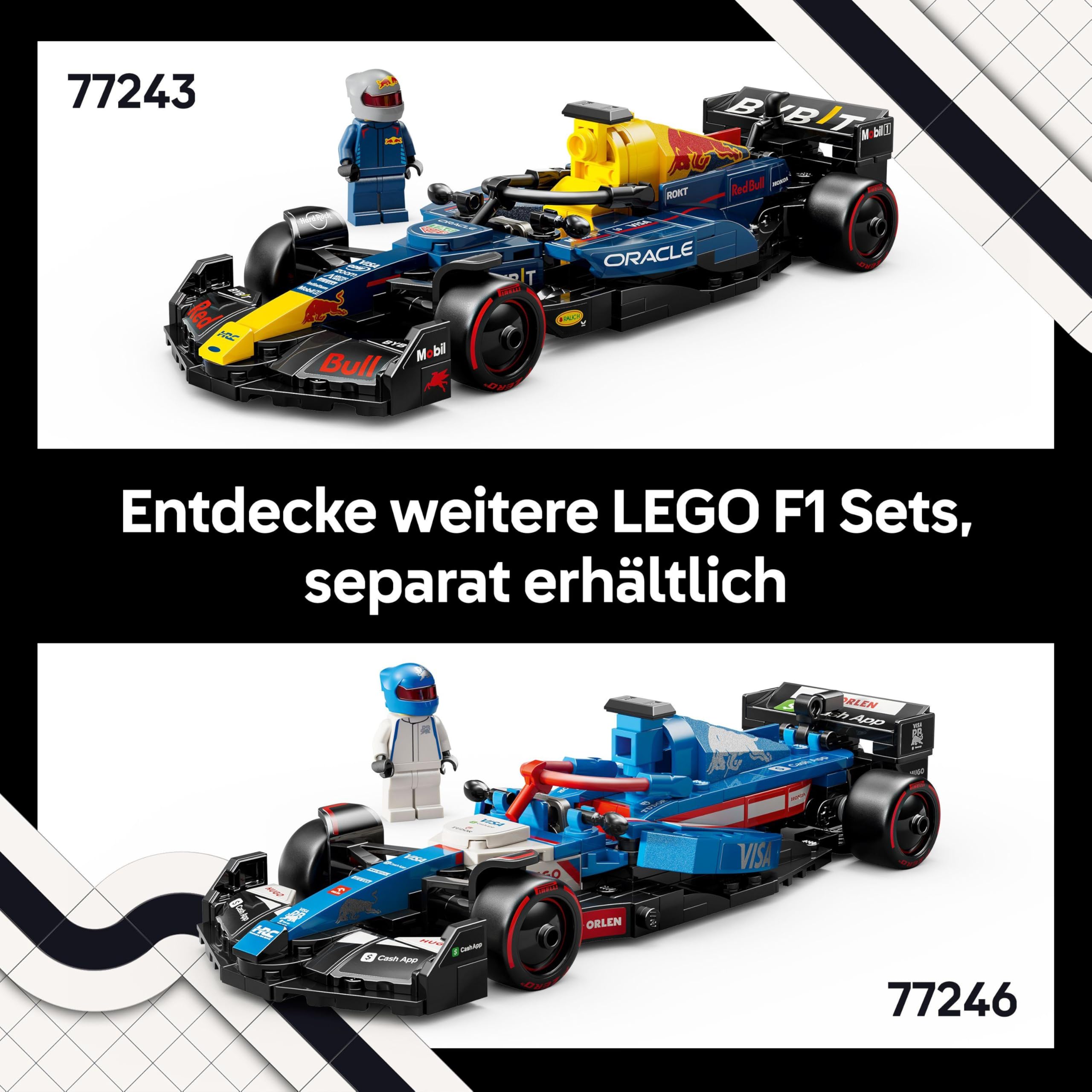 LEGO Speed Champions Ferrari SF-24 F1 Rennauto - Spielzeug mit Formel 1 Minifigur zum Sammeln - Bauset für Kinder - Sammlerstück - Geschenk für Jungen & Mädchen ab 10 Jahren oder erwachsene Fans 77242