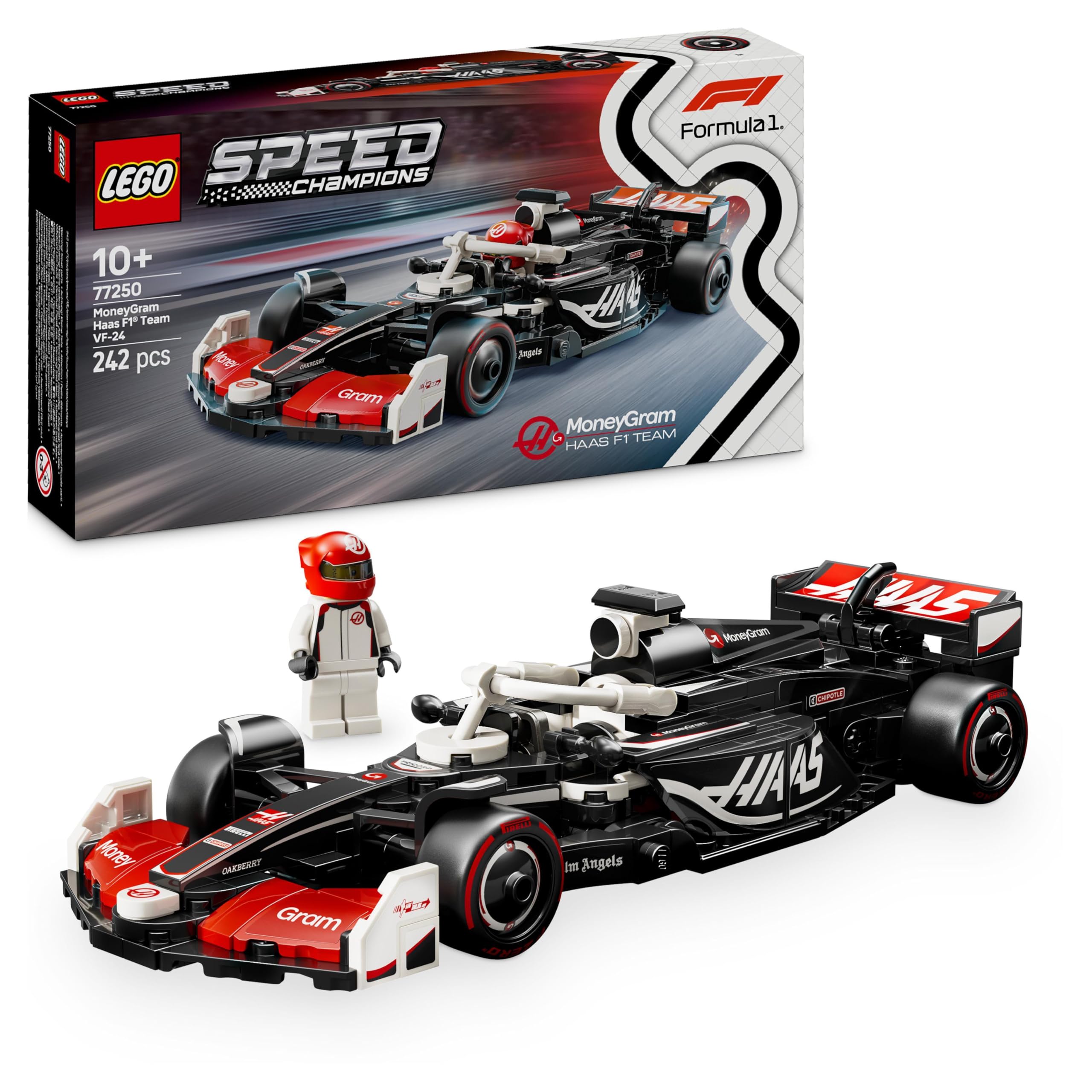LEGO Speed Champions Ferrari SF-24 F1 Rennauto - Spielzeug mit Formel 1 Minifigur zum Sammeln - Bauset für Kinder - Sammlerstück - Geschenk für Jungen & Mädchen ab 10 Jahren oder erwachsene Fans 77242