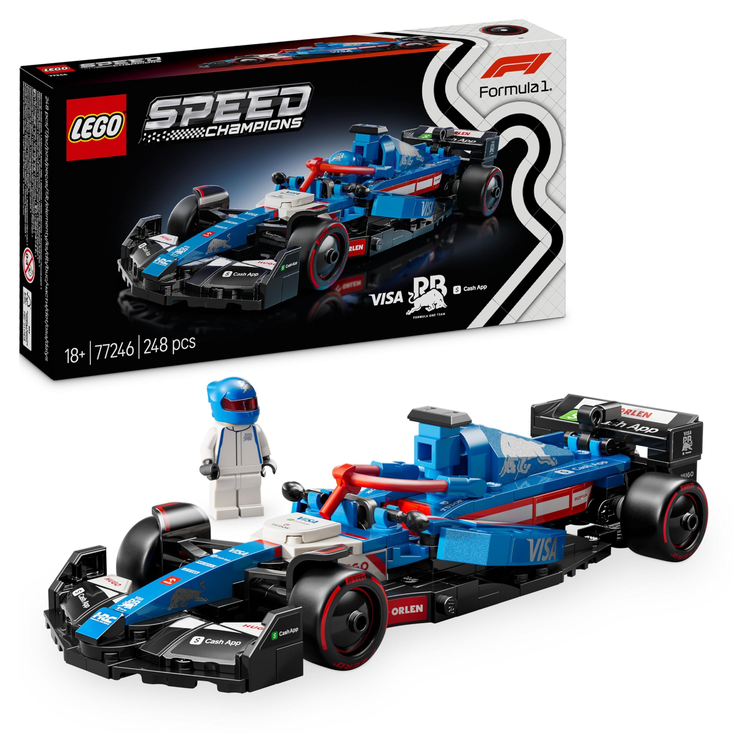 LEGO Speed Champions Ferrari SF-24 F1 Rennauto - Spielzeug mit Formel 1 Minifigur zum Sammeln - Bauset für Kinder - Sammlerstück - Geschenk für Jungen & Mädchen ab 10 Jahren oder erwachsene Fans 77242