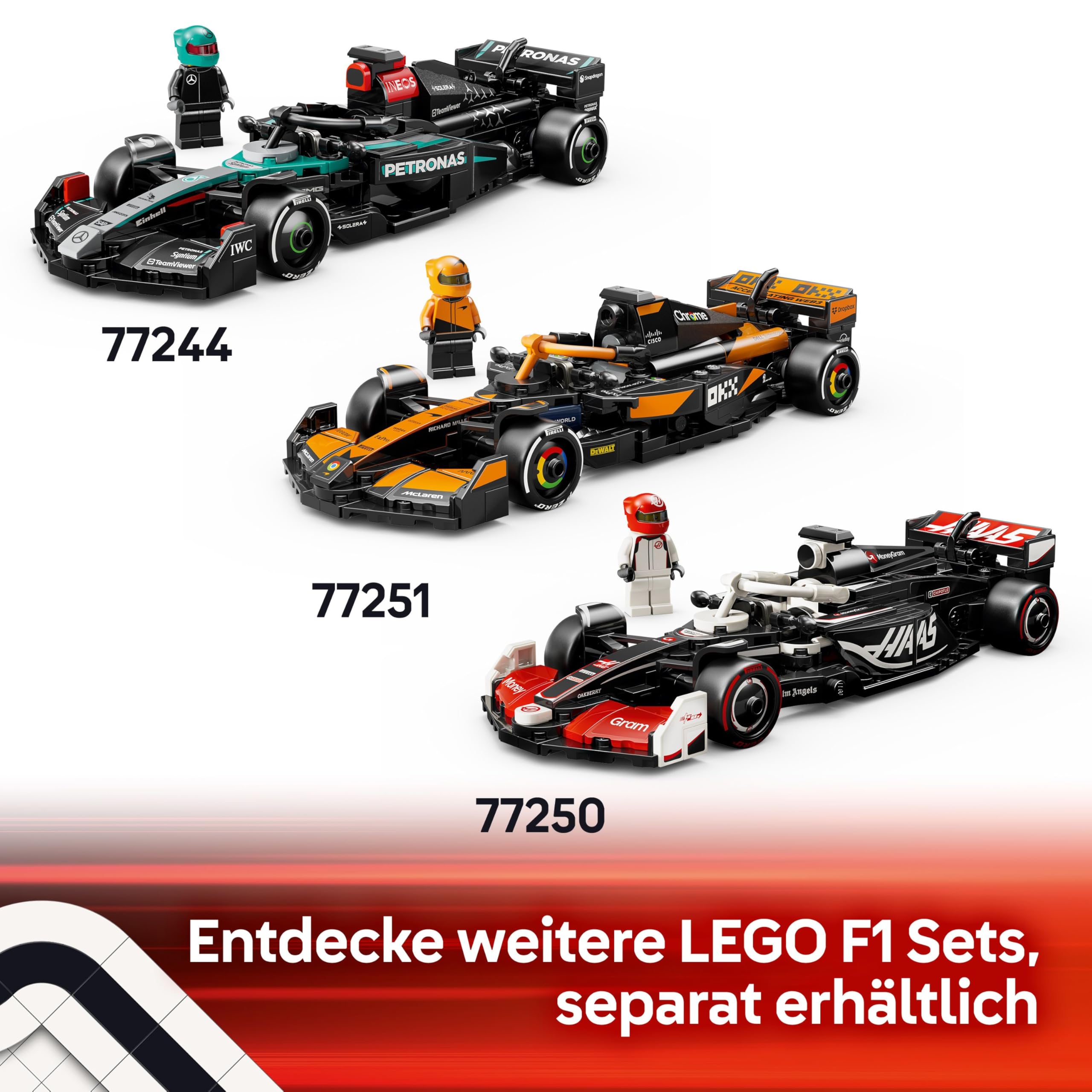 LEGO Speed Champions Ferrari SF-24 F1 Rennauto - Spielzeug mit Formel 1 Minifigur zum Sammeln - Bauset für Kinder - Sammlerstück - Geschenk für Jungen & Mädchen ab 10 Jahren oder erwachsene Fans 77242
