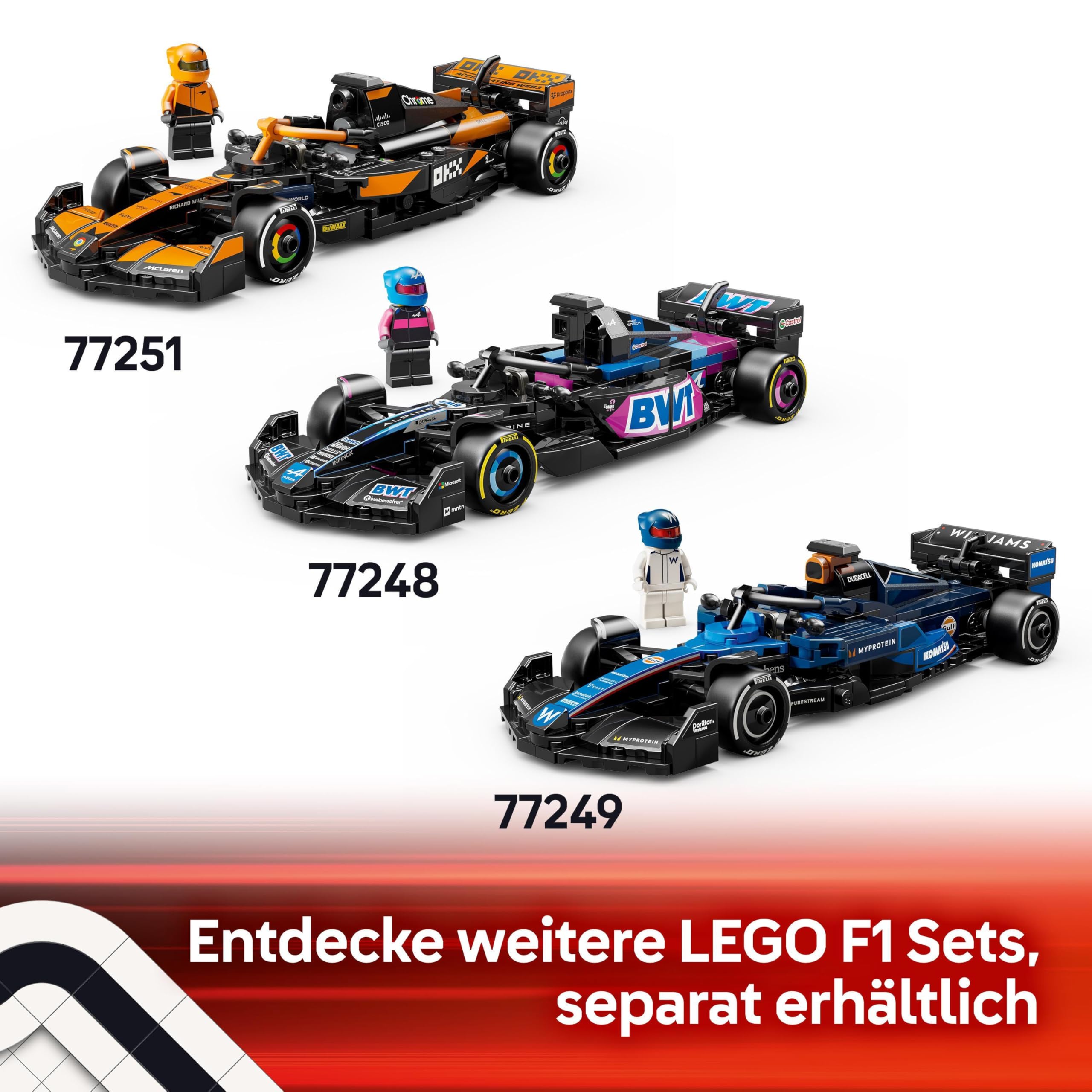LEGO Speed Champions Ferrari SF-24 F1 Rennauto - Spielzeug mit Formel 1 Minifigur zum Sammeln - Bauset für Kinder - Sammlerstück - Geschenk für Jungen & Mädchen ab 10 Jahren oder erwachsene Fans 77242