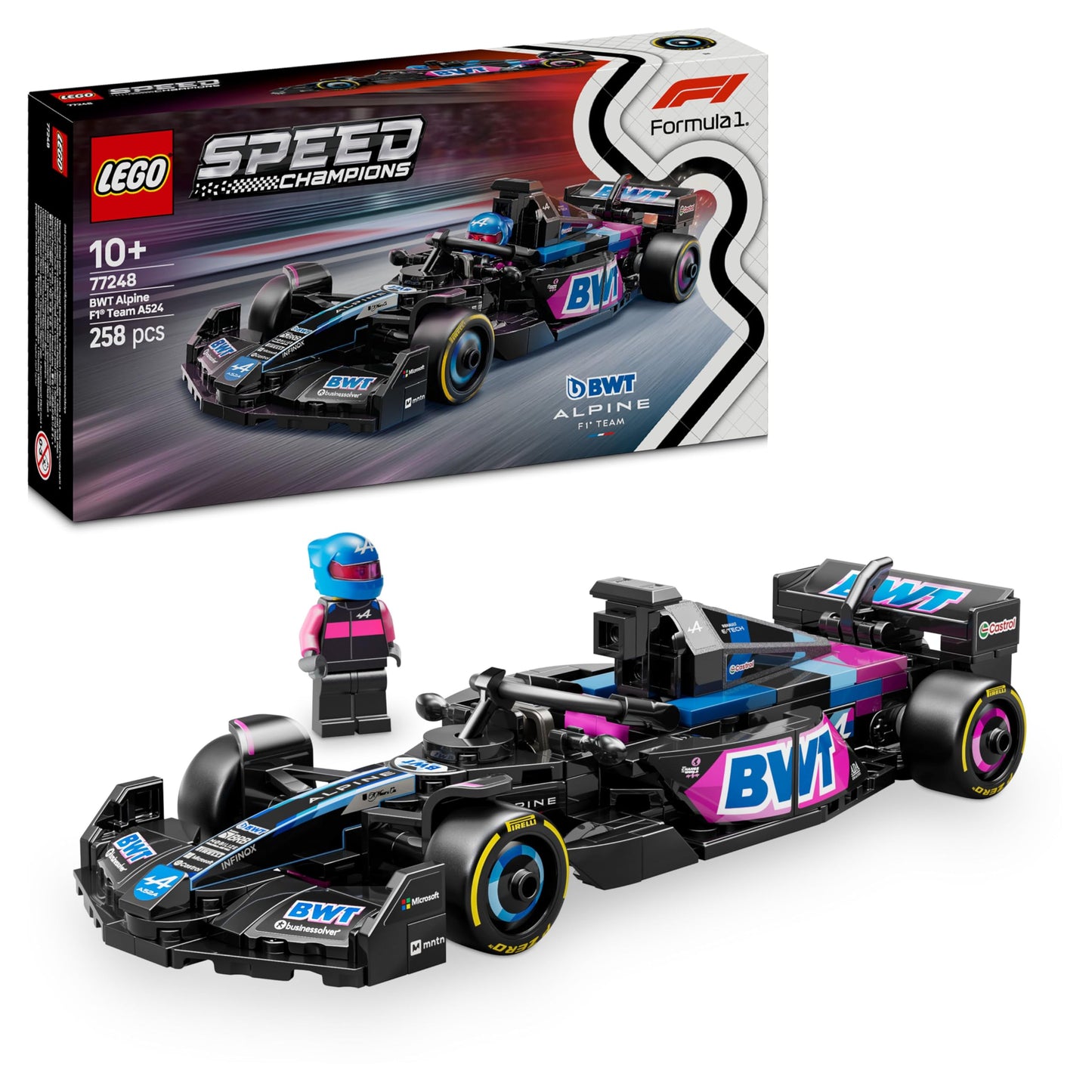 LEGO Speed Champions Ferrari SF-24 F1 Rennauto - Spielzeug mit Formel 1 Minifigur zum Sammeln - Bauset für Kinder - Sammlerstück - Geschenk für Jungen & Mädchen ab 10 Jahren oder erwachsene Fans 77242