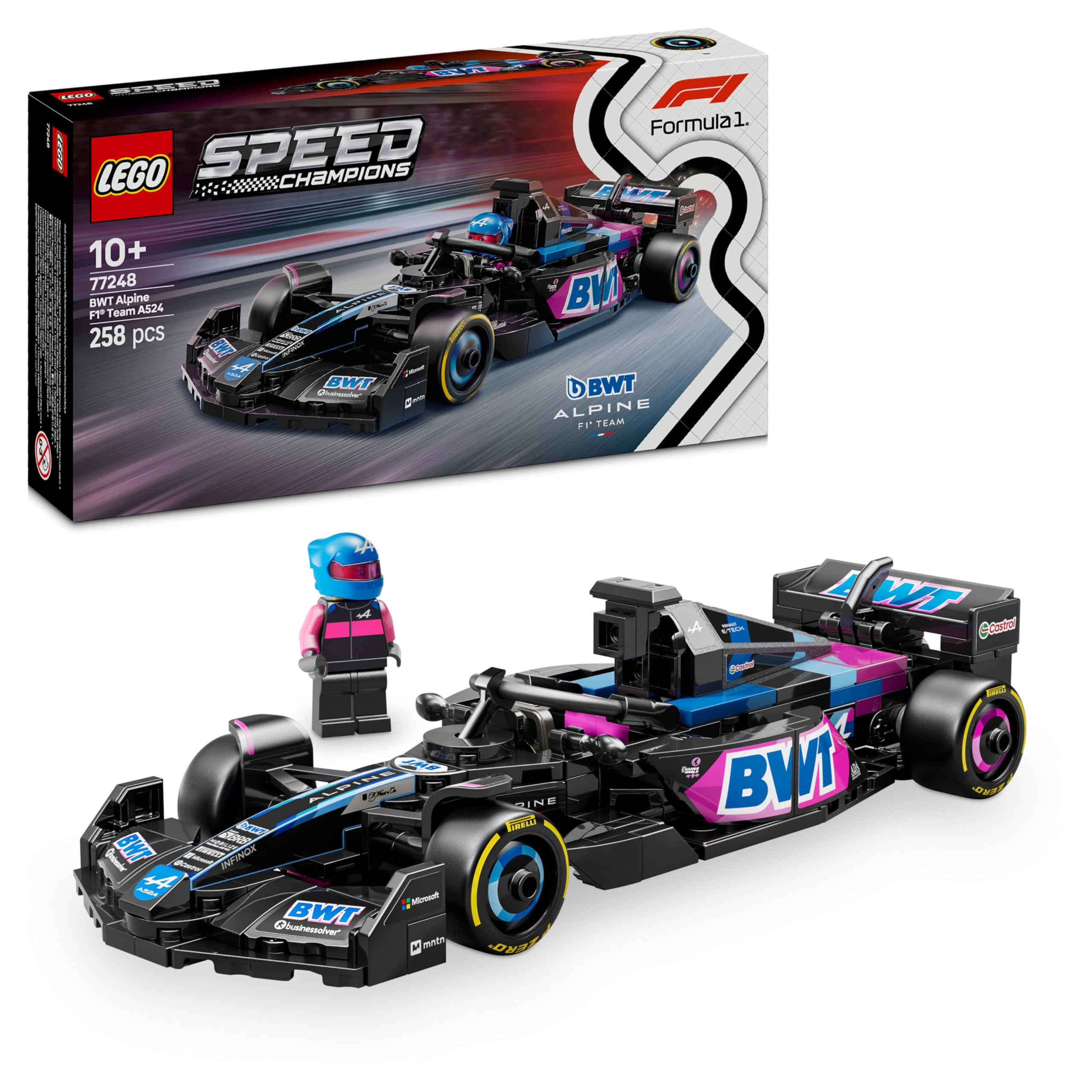 LEGO Speed Champions Ferrari SF-24 F1 Rennauto - Spielzeug mit Formel 1 Minifigur zum Sammeln - Bauset für Kinder - Sammlerstück - Geschenk für Jungen & Mädchen ab 10 Jahren oder erwachsene Fans 77242
