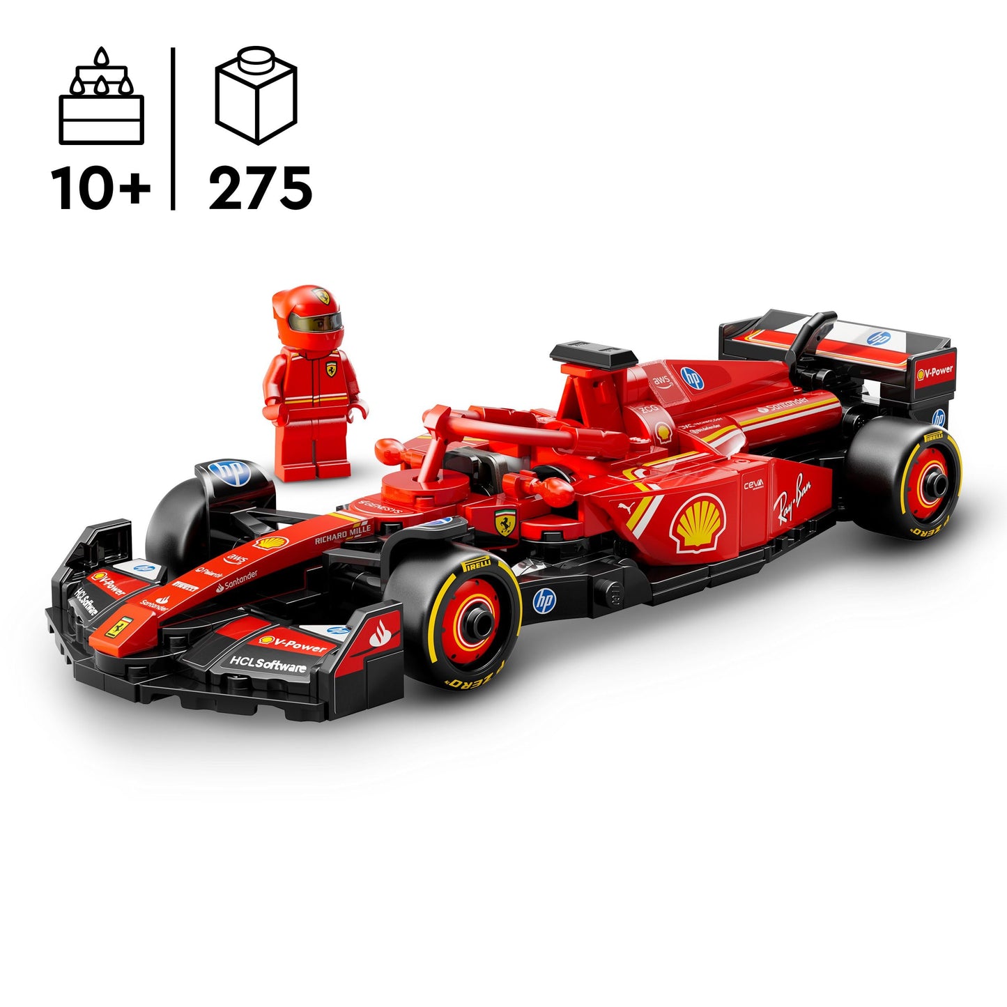 LEGO Speed Champions Ferrari SF-24 F1 Rennauto - Spielzeug mit Formel 1 Minifigur zum Sammeln - Bauset für Kinder - Sammlerstück - Geschenk für Jungen & Mädchen ab 10 Jahren oder erwachsene Fans 77242