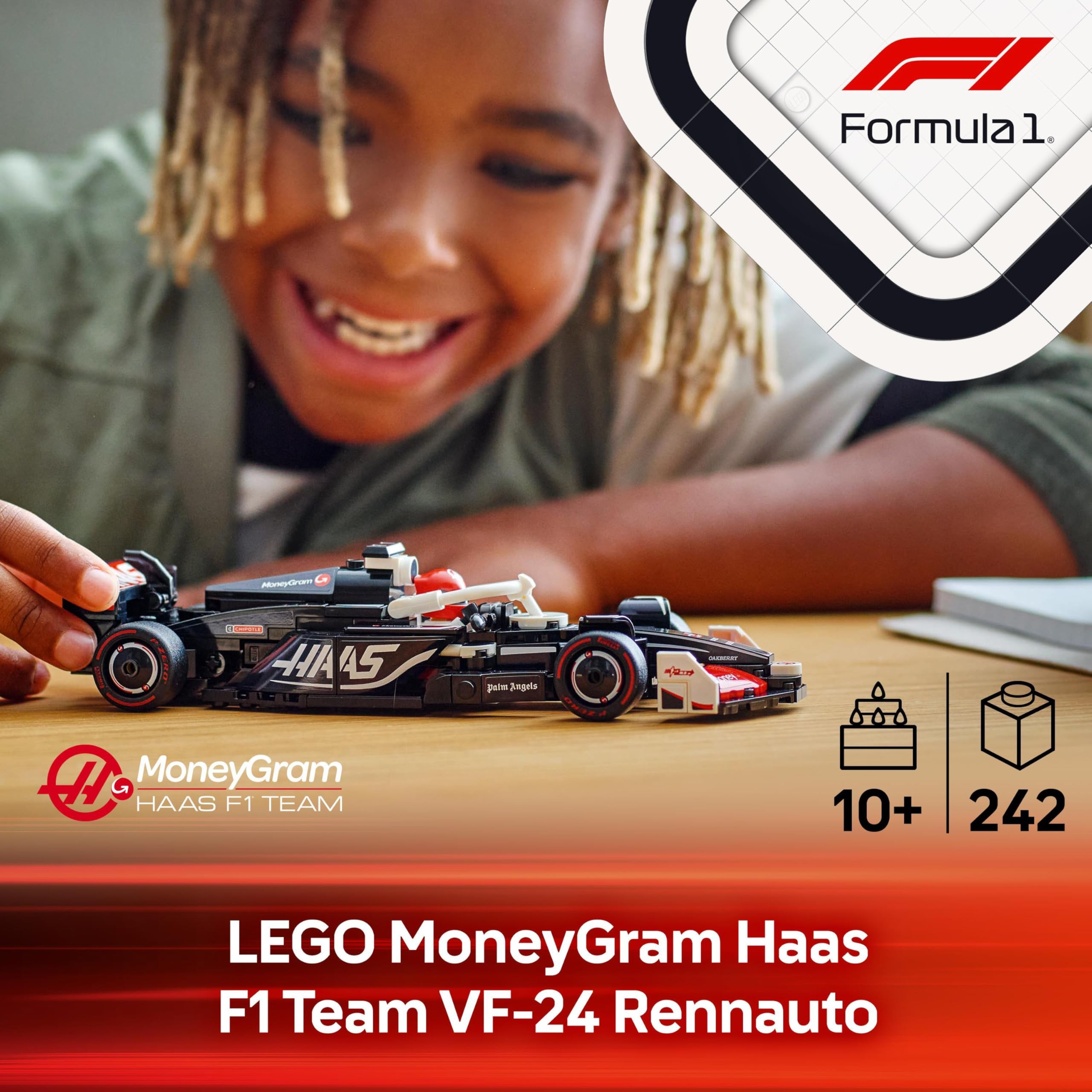 LEGO Speed Champions Ferrari SF-24 F1 Rennauto - Spielzeug mit Formel 1 Minifigur zum Sammeln - Bauset für Kinder - Sammlerstück - Geschenk für Jungen & Mädchen ab 10 Jahren oder erwachsene Fans 77242