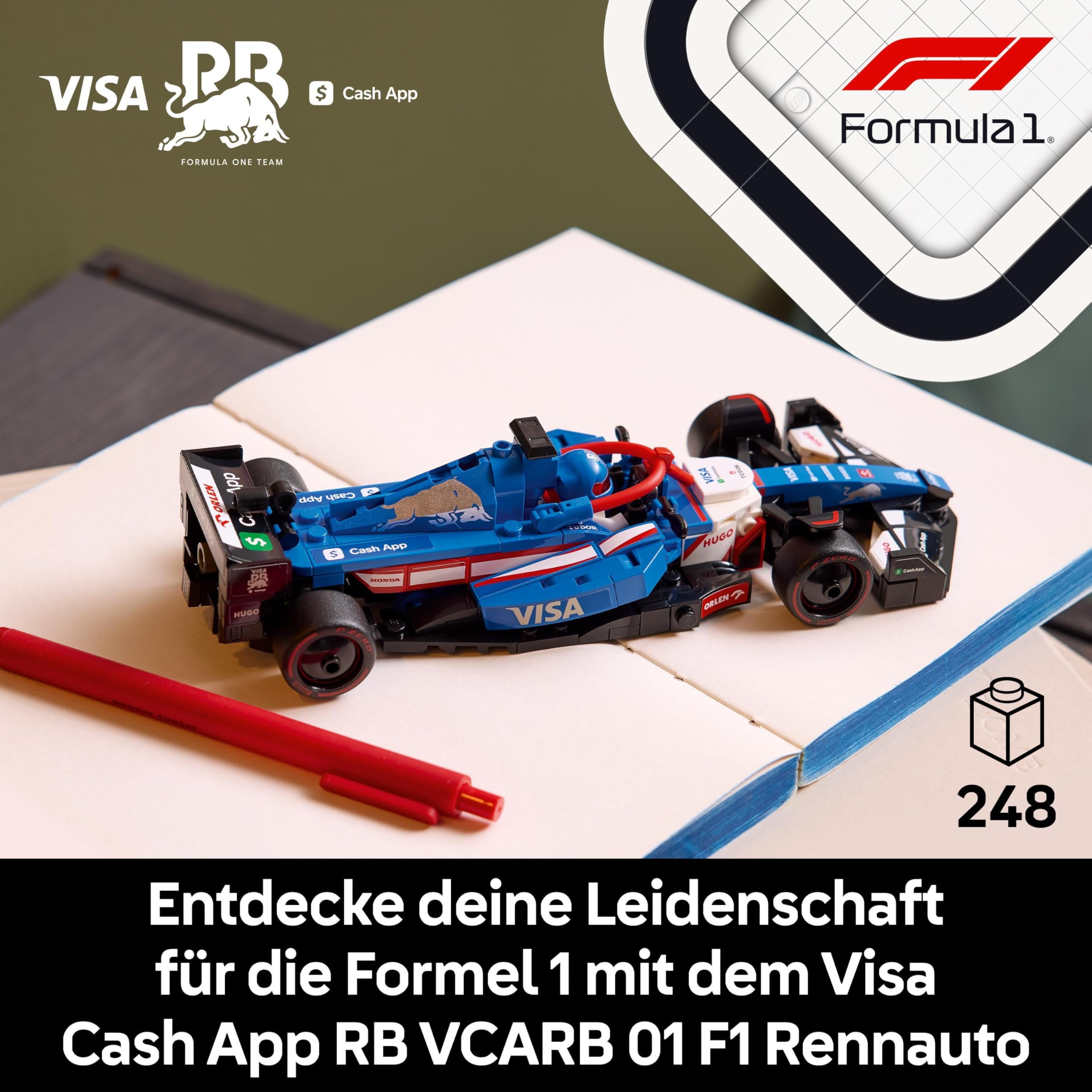 LEGO Speed Champions Ferrari SF-24 F1 Rennauto - Spielzeug mit Formel 1 Minifigur zum Sammeln - Bauset für Kinder - Sammlerstück - Geschenk für Jungen & Mädchen ab 10 Jahren oder erwachsene Fans 77242