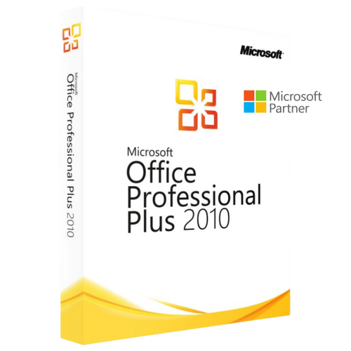 Produktbild der Microsoft Office 2010 Professional Plus PC-Version mit Softwareverpackung
