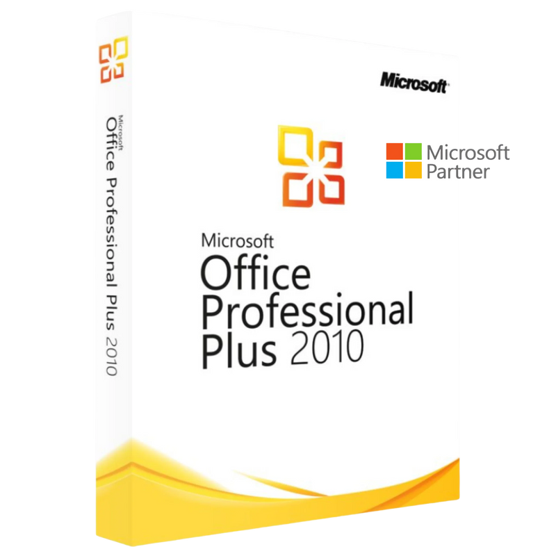 Produktbild der Microsoft Office 2010 Professional Plus PC-Version mit Softwareverpackung
