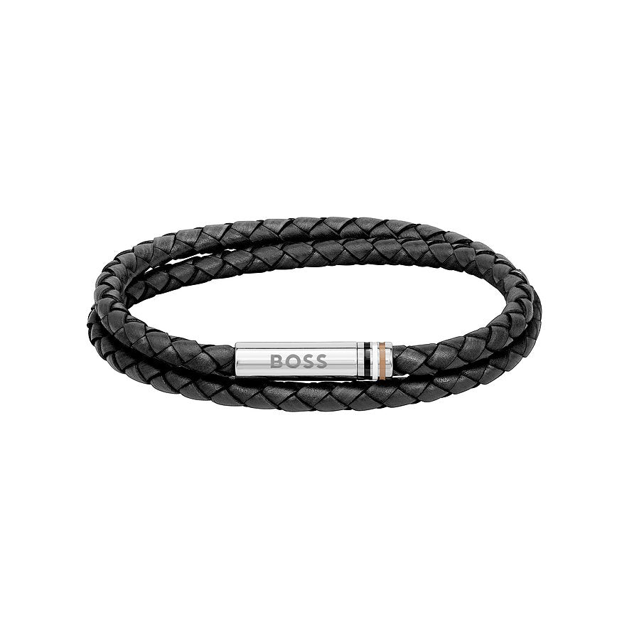 Elegantes Boss Lederarmband mit Edelstahlakzenten - Boss | Jetzt kaufen bei karinex