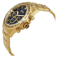 Seitenansicht der BOSS Herrenuhr 1513340 Chronograph in Gold mit Edelstahlgehäuse