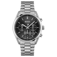 BOSS Herren Chronograph 1513871 aus Edelstahl mit schwarzem Zifferblatt und Chronographenanzeigen