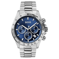BOSS Herren Chronograph Hero 1513755 aus Edelstahl mit blauem Chronographen-Zifferblatt