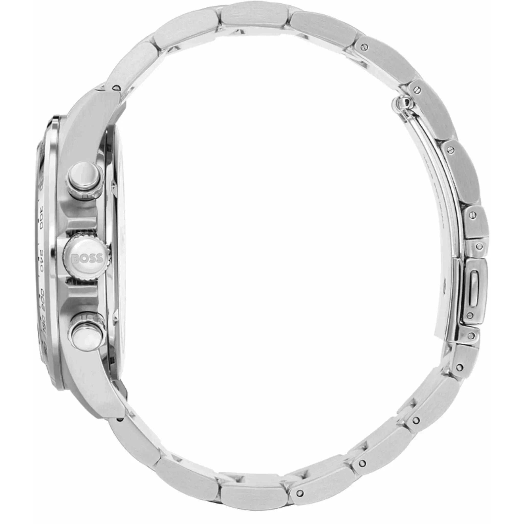 Rückseite des Edelstahlarmbands der BOSS Hero 1513755 Herren Chronograph Uhr