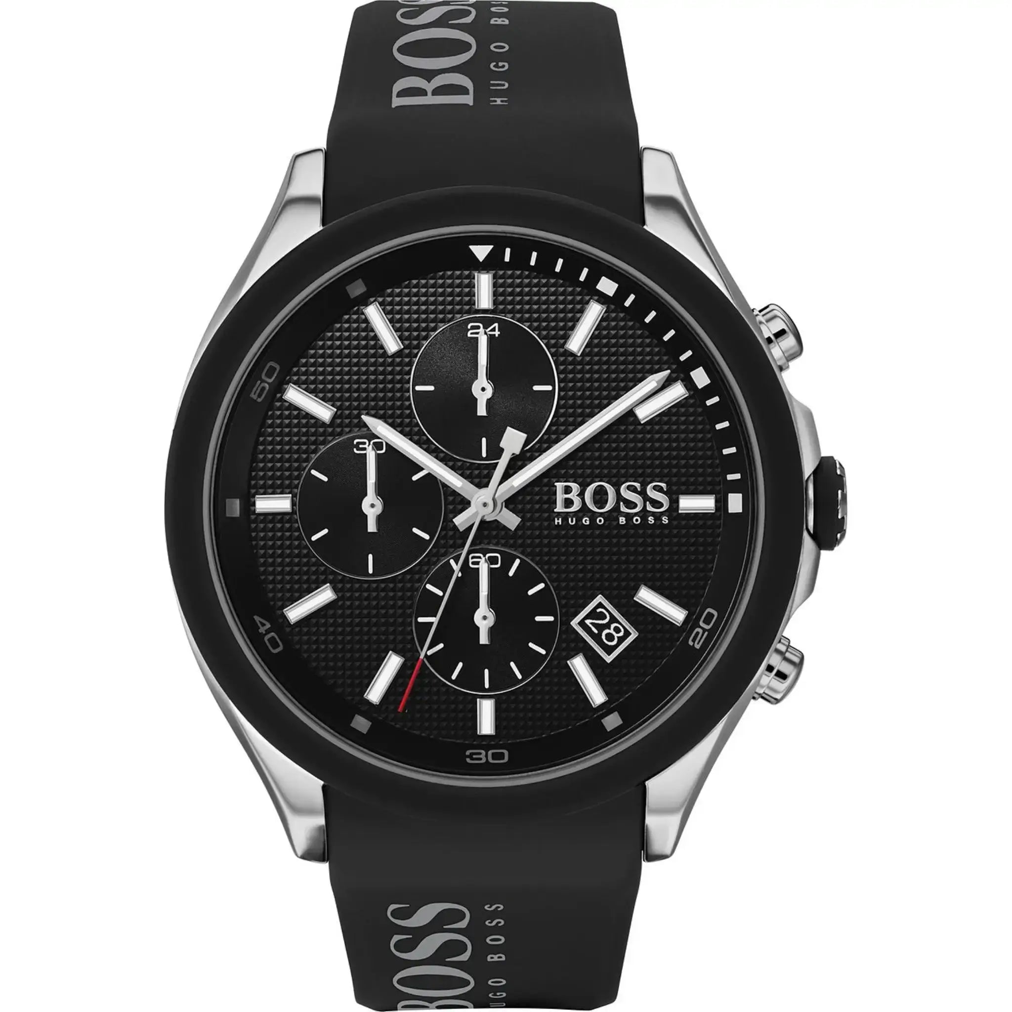 BOSS Velocity 1513716 Herren Chronograph mit schwarzem Zifferblatt und schwarzem Armband