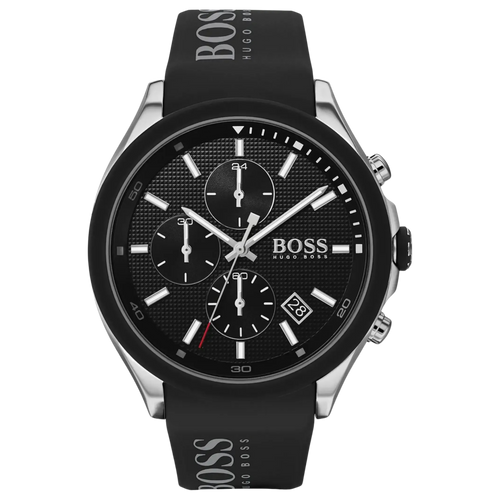 BOSS Velocity 1513716 Herren Chronograph mit schwarzem Zifferblatt und schwarzem Armband