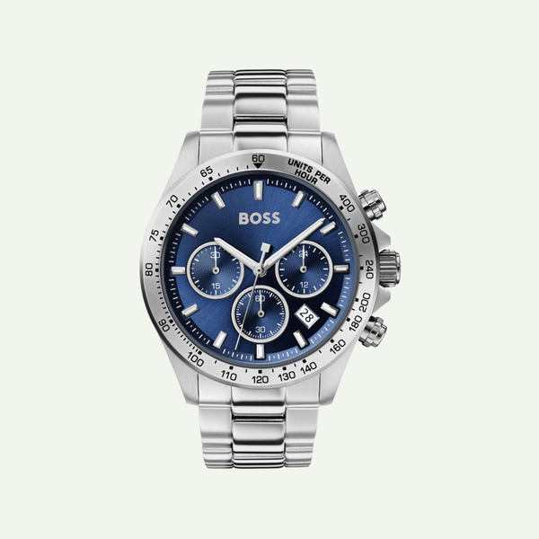 Boss Chronograph HERO 1513755 – Herrenarmbanduhr Silber Blau | Hugo Boss