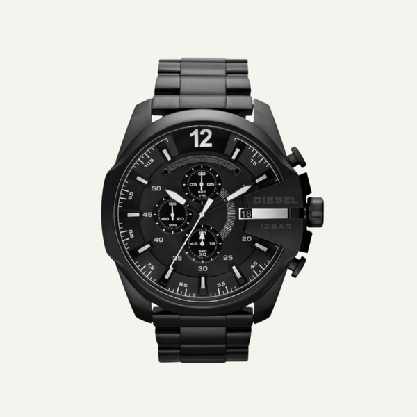 Diesel Mega Chief Herren Uhr DZ4283 Schwarz – Edelstahl Chronograph 59 mm