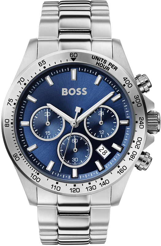 Boss Chronograph HERO 1513755 – Herrenarmbanduhr Silber Blau | Hugo Boss