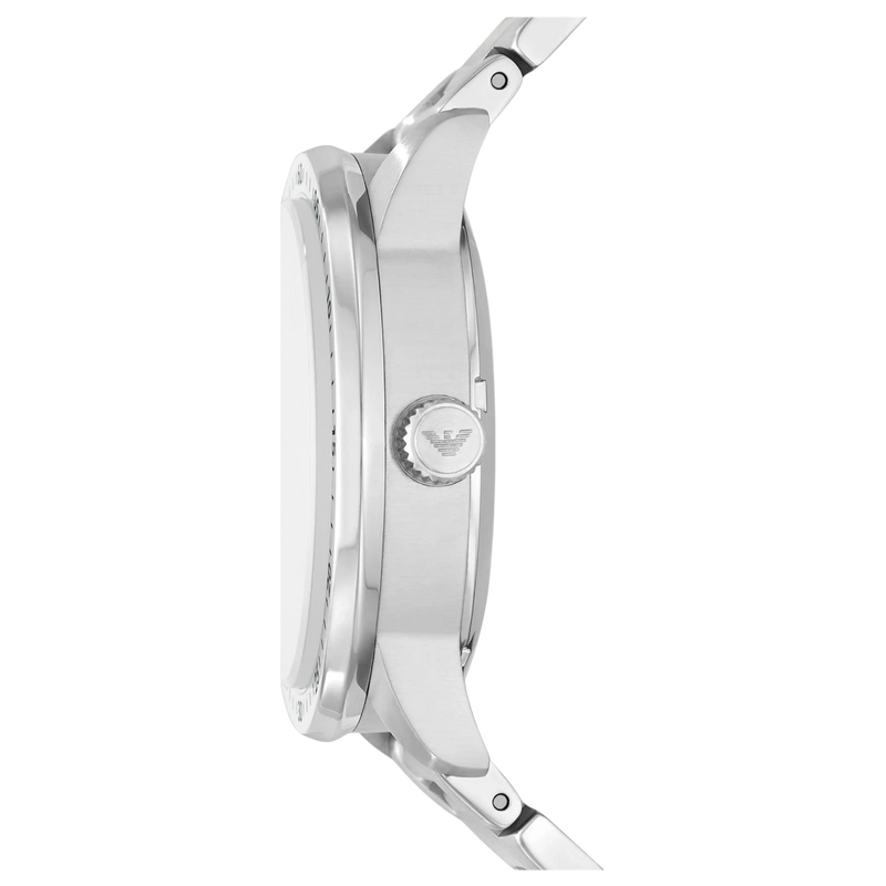 Profilansicht der Emporio Armani Automatikuhr AR60053 mit 43 mm Edelstahlgehäuse