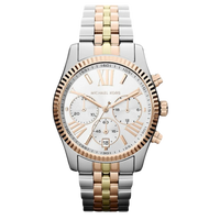 Michael Kors Chronograph Damenuhr Lexington MK5735 in Bicolor Roségold Silber mit Edelstahlarmband und Chronograph-Zifferblatt