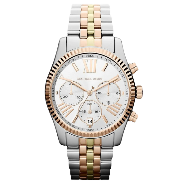 Michael Kors Lexington MK5735 Damen Chronograph Bicolor Roségold Silber