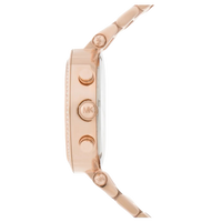 Seitenansicht der Michael Kors Chronograph Parker MK5491 Damenuhr mit Edelstahlarmband und Chronograph-Drückern