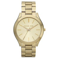 Michael Kors Damenuhr Runway Slim MK3179 in Gold mit rundem Zifferblatt und Edelstahlarmband