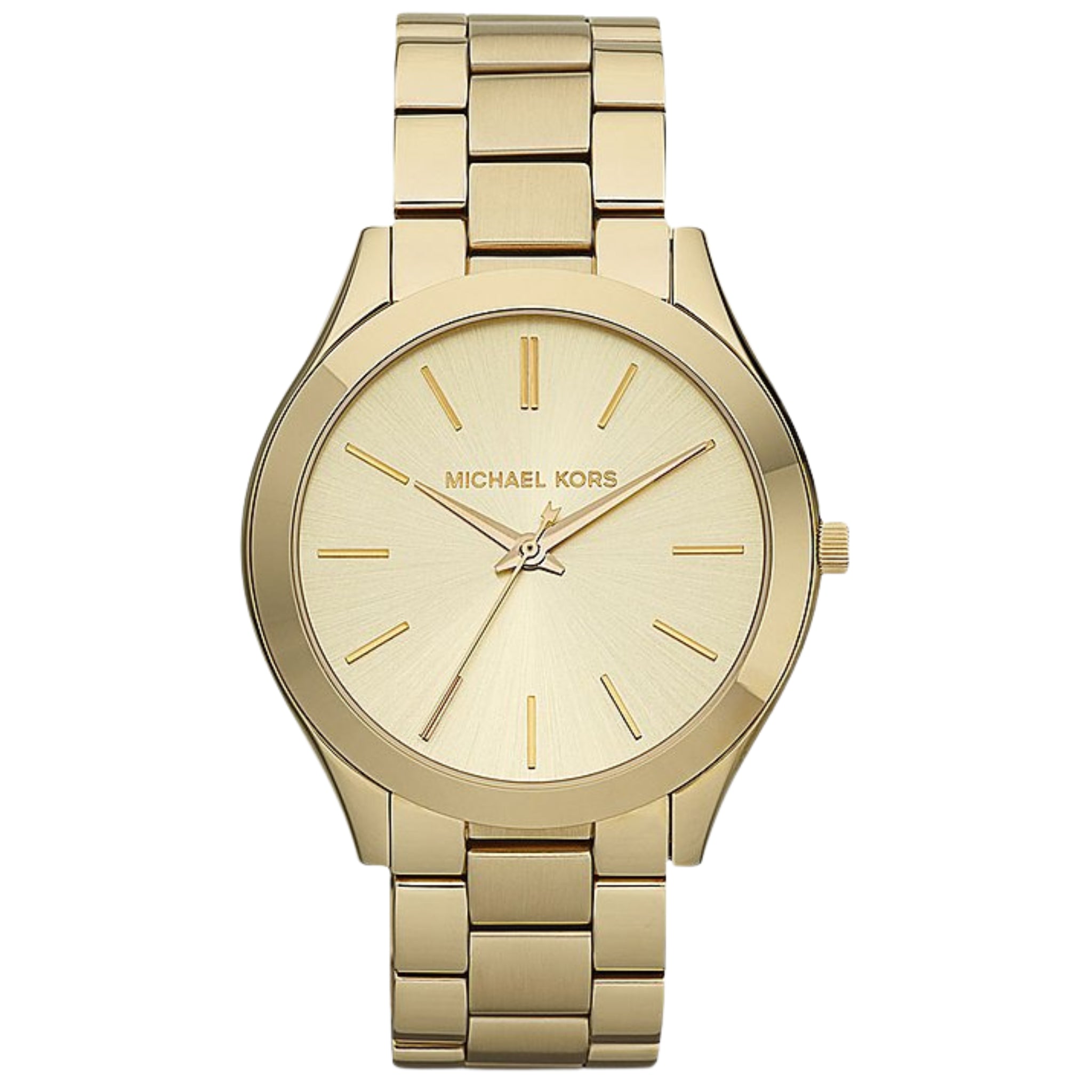 Michael Kors Damenuhr Runway Slim MK3179 in Gold mit rundem Zifferblatt und Edelstahlarmband