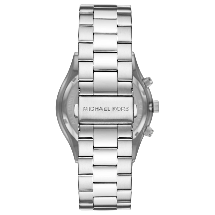 Rückseite des Edelstahlarmbands der Michael Kors Chronograph Runway Slim MK8917 Herrenuhr
