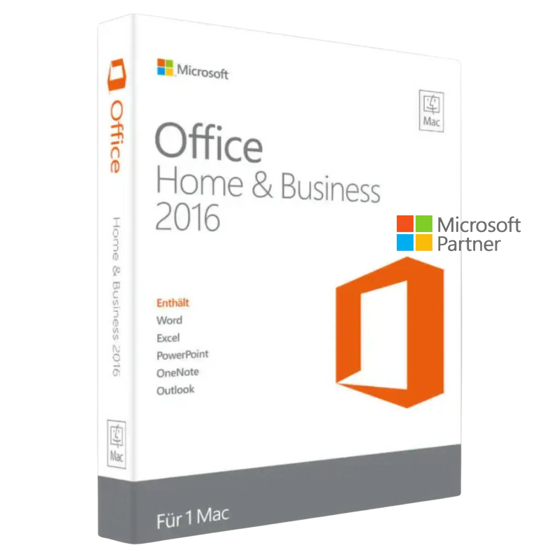 Microsoft Office 2016 Home and Business für Mac Produktbox