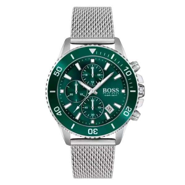 BOSS Admiral 1513905 Herren Uhr Chronograph 46mm Grün