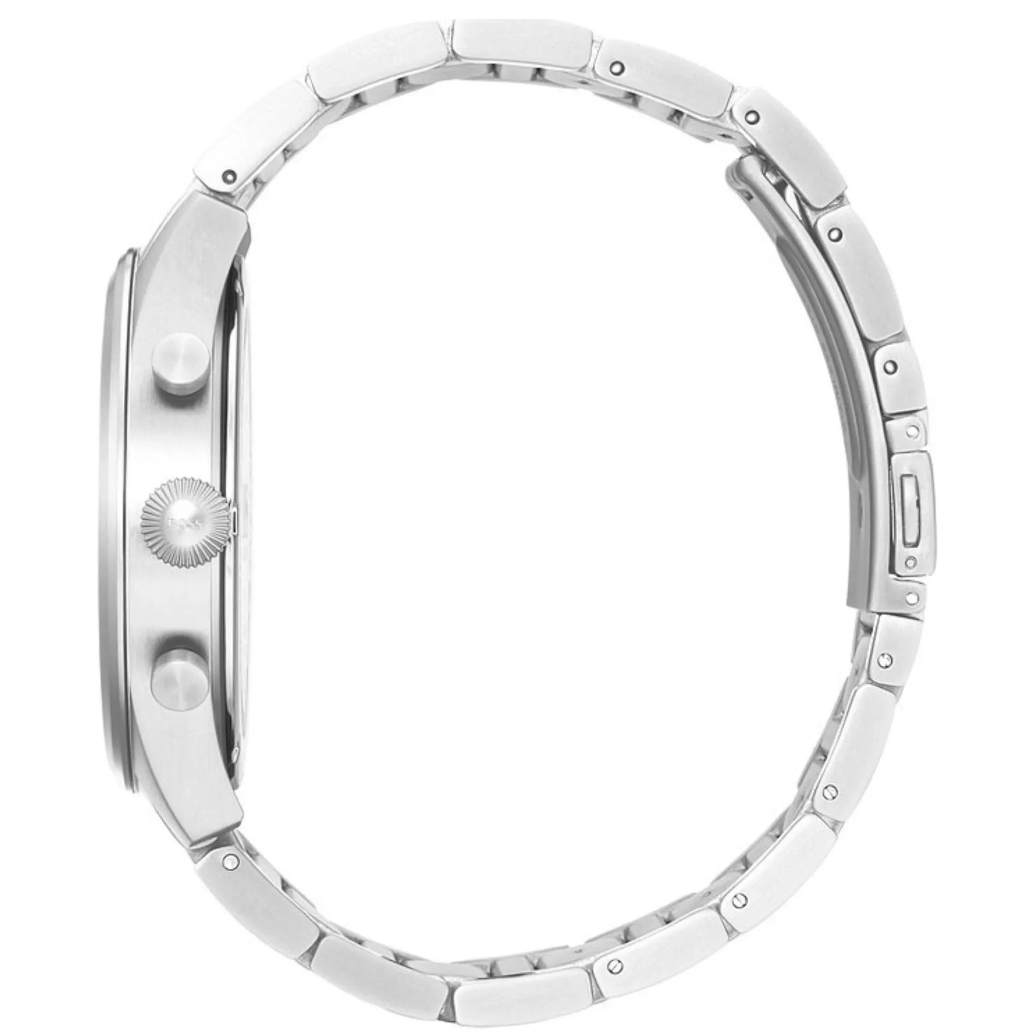 Hugo Boss Chronograph 1513712 Seitenansicht Edelstahlgehäuse
