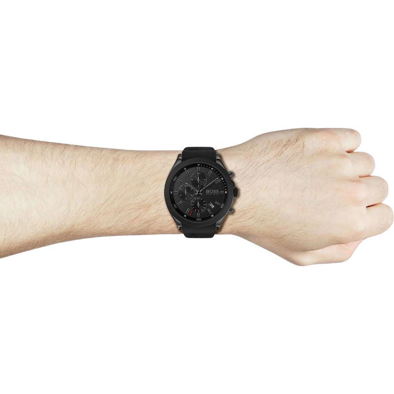 Boss Chronograph 1513720 Herren Schwarz am Handgelenk getragen