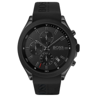 Boss Chronograph 1513720 Herren Schwarz in Vorderansicht mit Silikonarmband