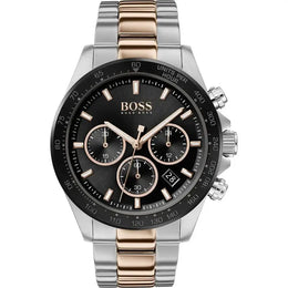 Boss Chronograph 1513757 Herren Uhr aus Edelstahl in Bicolor mit schwarzem Zifferblatt
