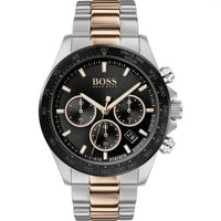 Boss Chronograph 1513757 Herren Uhr aus Edelstahl in Bicolor mit schwarzem Zifferblatt

