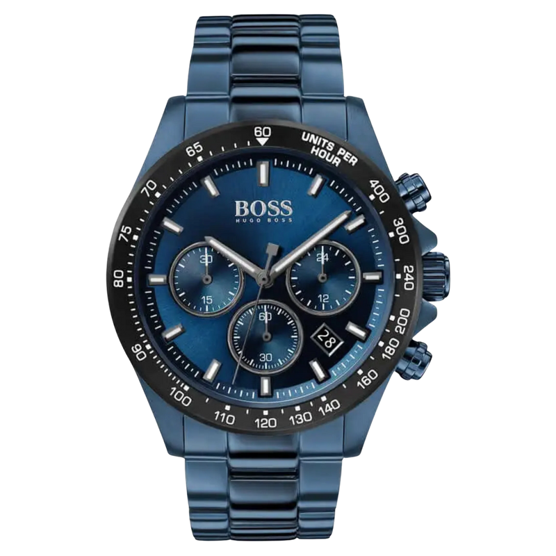 Boss Chronograph 1513758 in Blau mit Edelstahlarmband und Chronographen-Zifferblatt