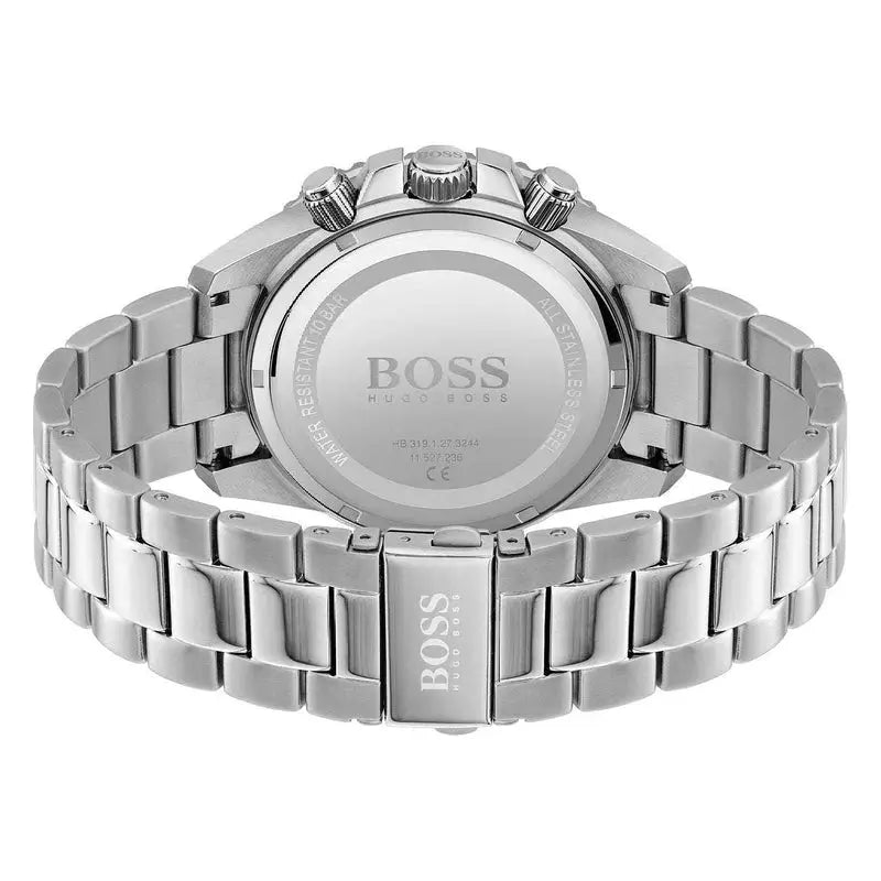 Hugo Boss Chronograph 88342925 Rückseite mit Edelstahlarmband und Gehäuseboden