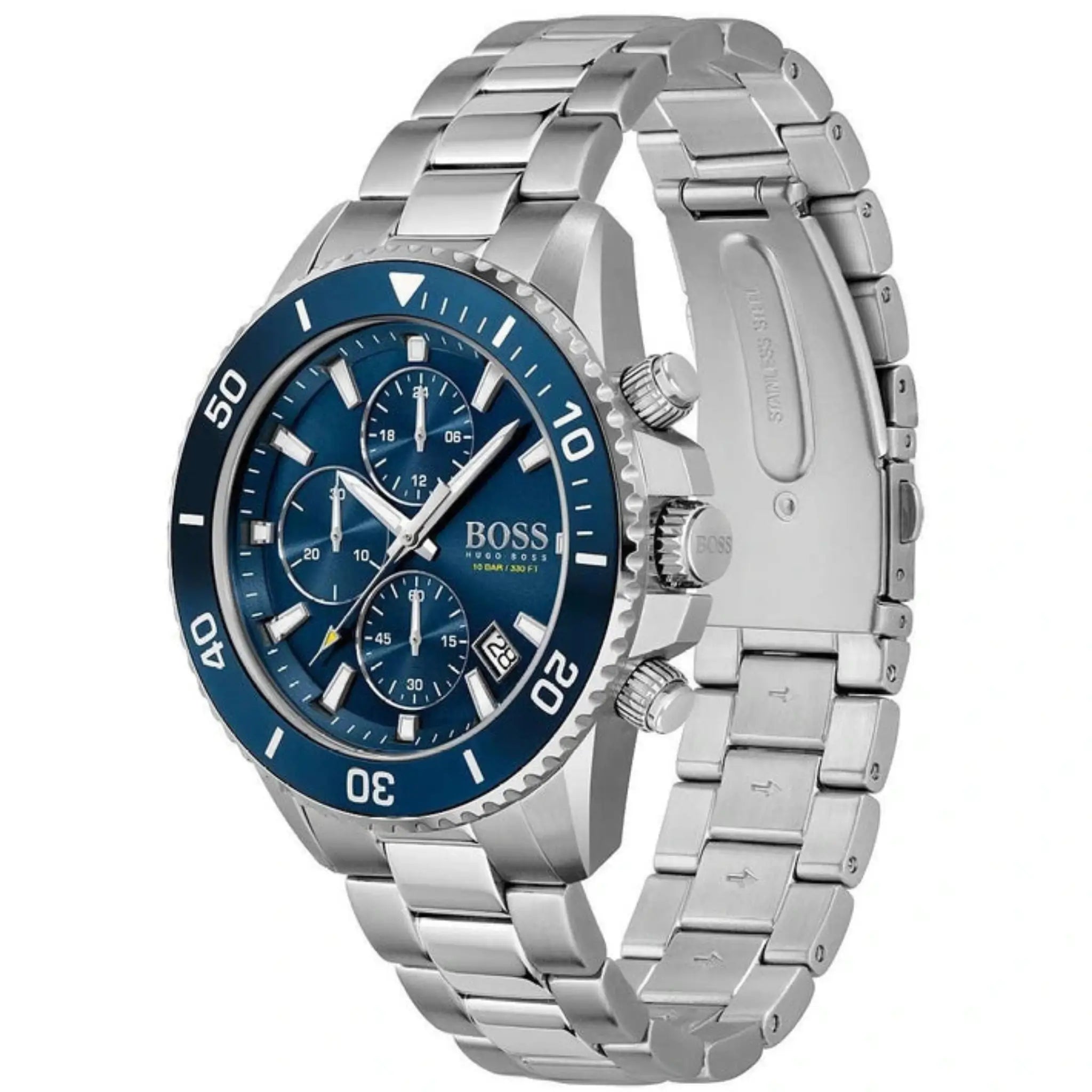 Hugo Boss Chronograph 88342925 mit blauem Zifferblatt und Edelstahlarmband
