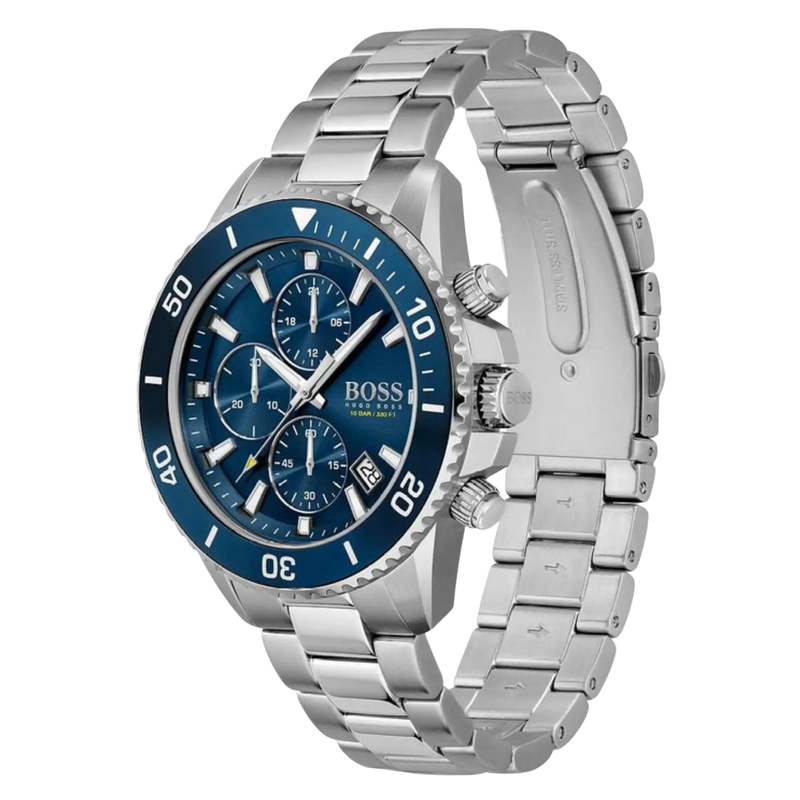 Hugo Boss Chronograph 88342925 mit blauem Zifferblatt und Edelstahlarmband