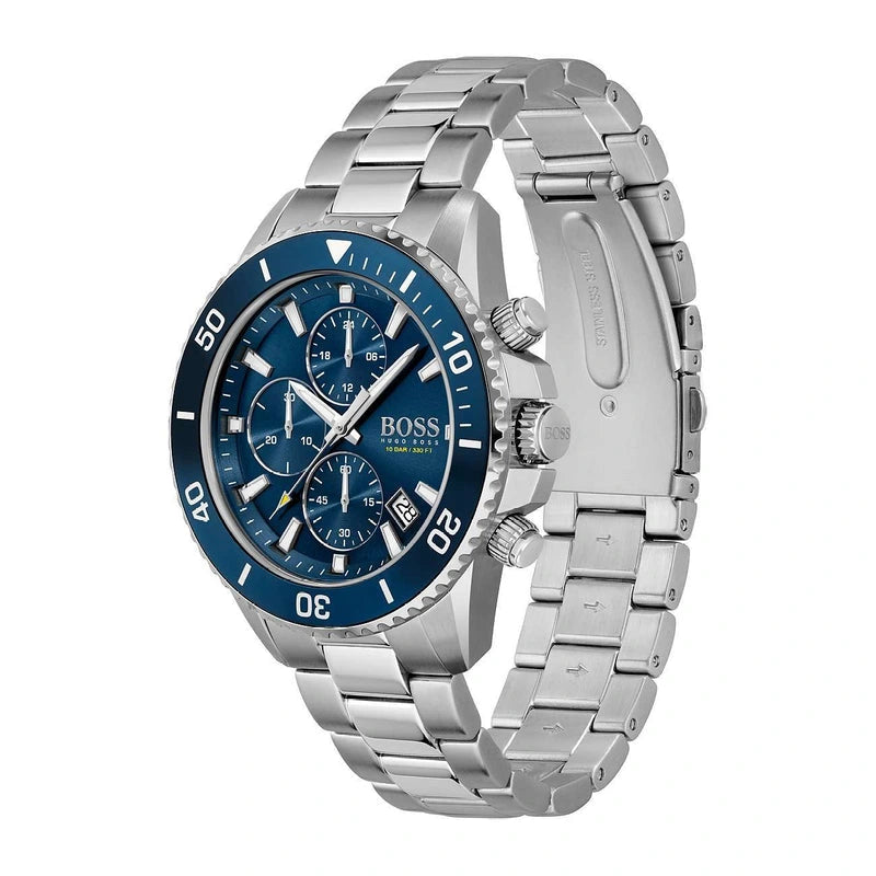 Hugo Boss Chronograph 88342925 mit blauem Zifferblatt und Edelstahlarmband