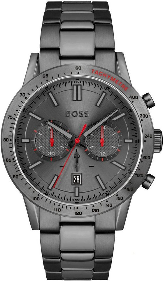BOSS Chronograph ALLURE 1513924, Quarzuhr, Herrenuhr, Armbanduhr, Stoppfunktion, Edelstahlarmband